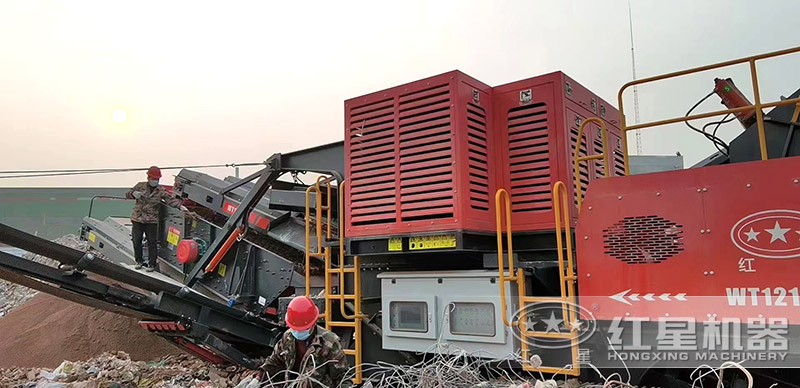 建筑垃圾制砂現(xiàn)場-移動(dòng)反擊破 建筑垃圾制砂現(xiàn)場-移動(dòng)反擊破
